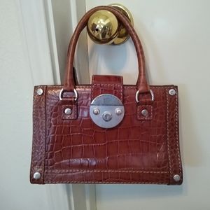MICHAEL Michael Kors vintage brown leather croc bag